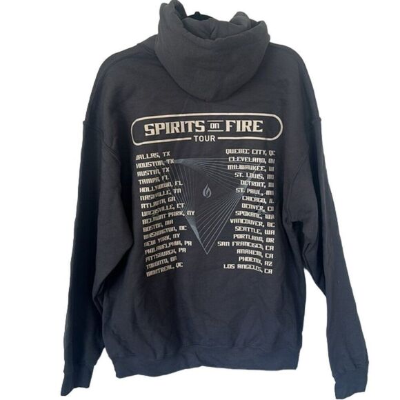 Smashing Pumpkins Spirits on Fire Tour Hoodie Men's Gray Size Large - Picture 5 of 6